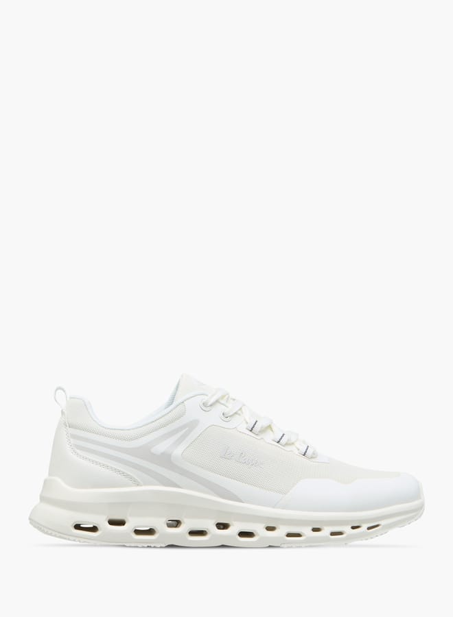 Men's Logo Print Shoes with Lace-Up Closure