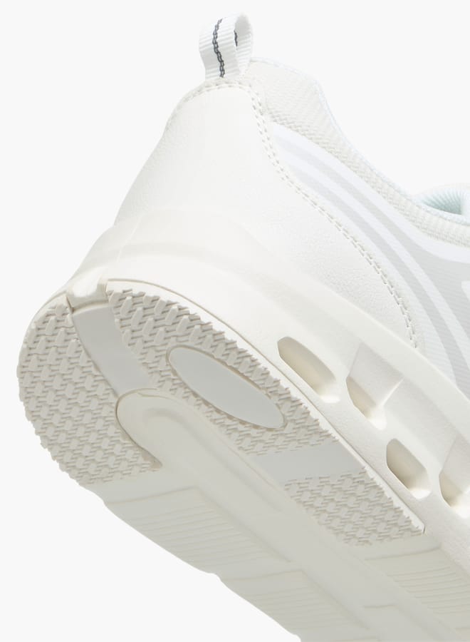 Men's Logo Print Shoes with Lace-Up Closure