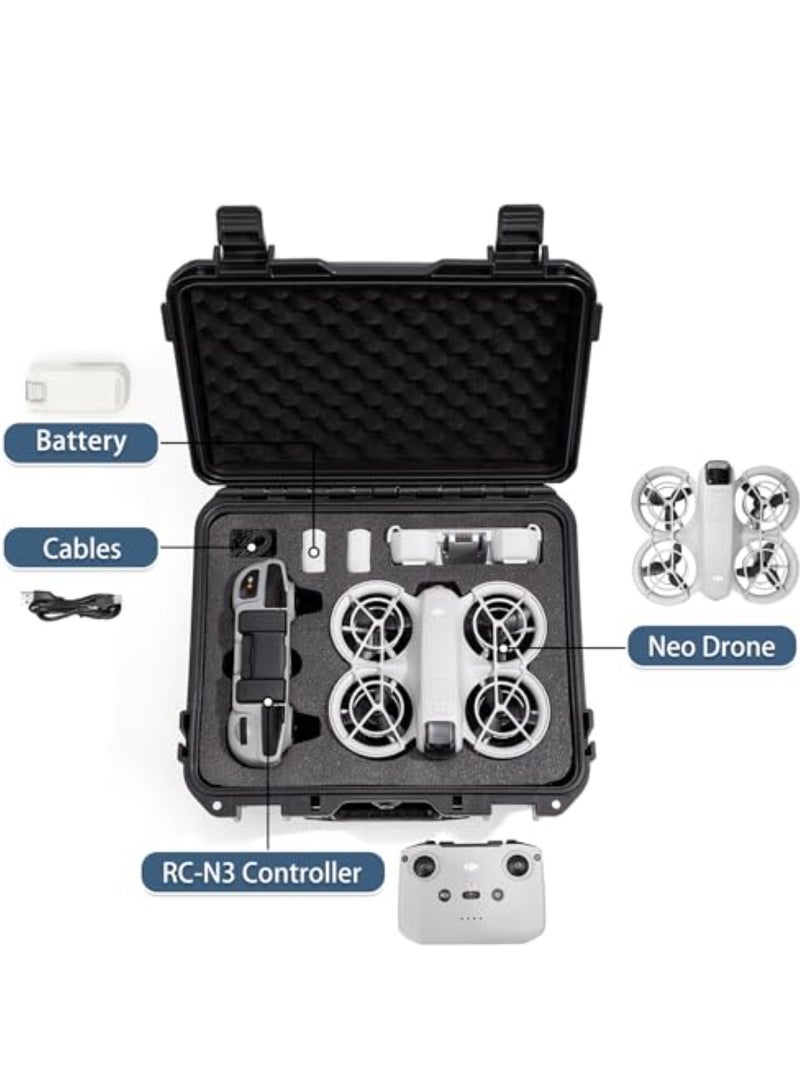 Portable Waterproof Hard Case for DJI Neo Drone DJI Neo Fly More Combo DJI RC-N3 RC-N2 Remote Controllers and Accessories (Case Only) - Image 2