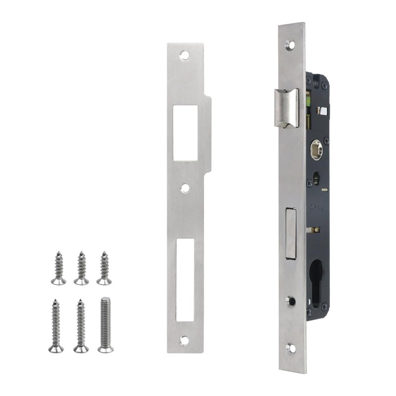 Risbay 1PCS Silver Aluminum Alloy 2 Point Bolt Mortise Lock Replacement Fit for Pella Storm Door Handle Set Part with Screws - Image 1