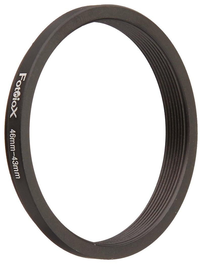 Fotodiox Metal Step Down Ring, Anodized Black Metal 46mm-43mm, 46-43 mm
