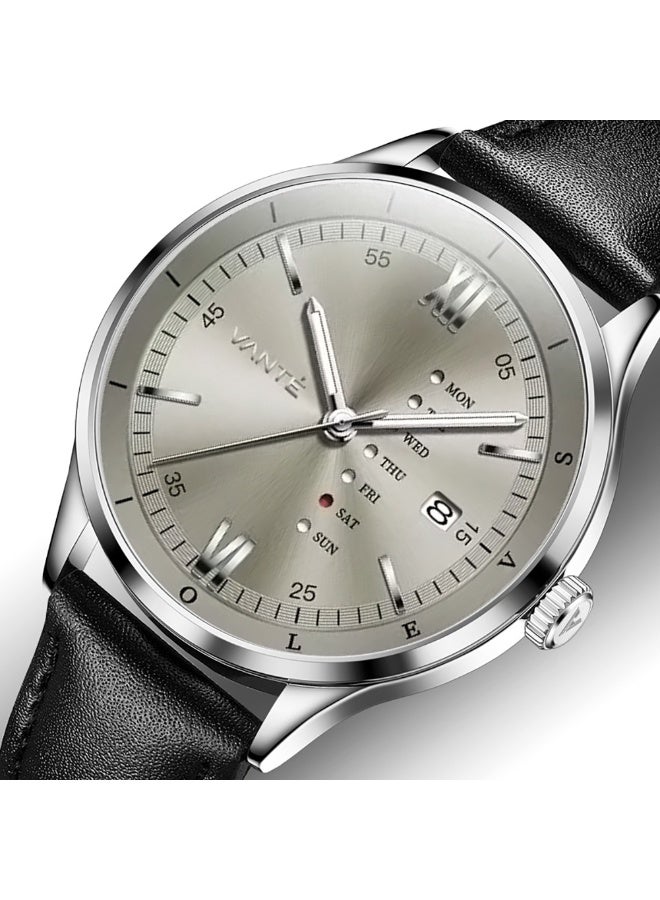VOGUE VENUE VANTE Series Men's Classic Silver Dial Quartz Watch with Day-Date Display by -VNT013 - Image 3