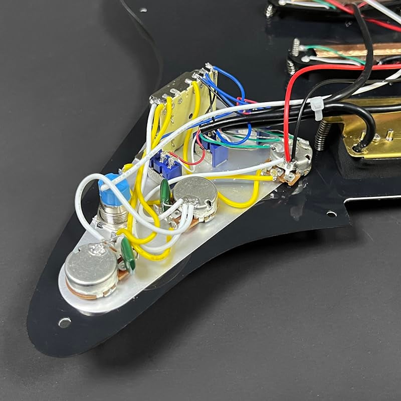 SAPHUE SSH-Coil Splitting Electric Guitar Pickguard Two Mini Humbucker + ONE Humbucker(9K/9K/15K)+Silence Switch Loaded Prewired Scratchplate (pearl White) - Image 5