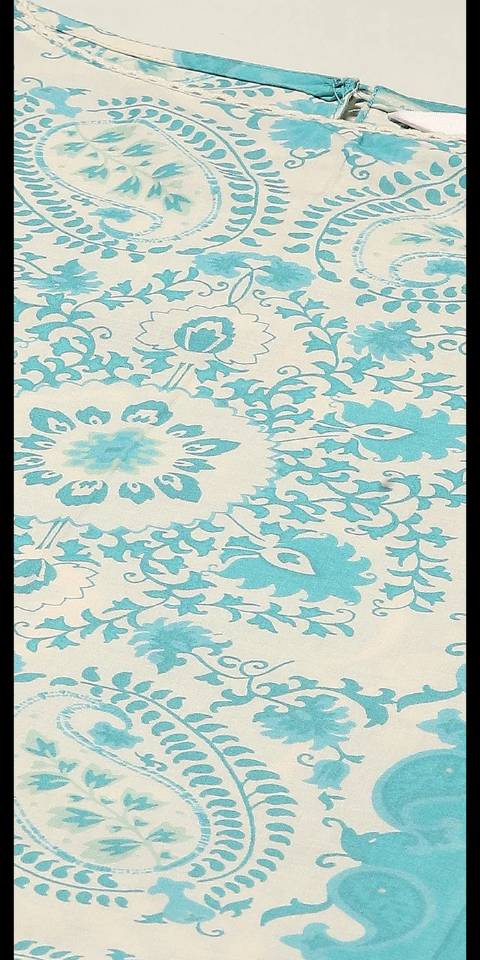 بيبا كورتا قطن أزرق مطبوع مستقيم