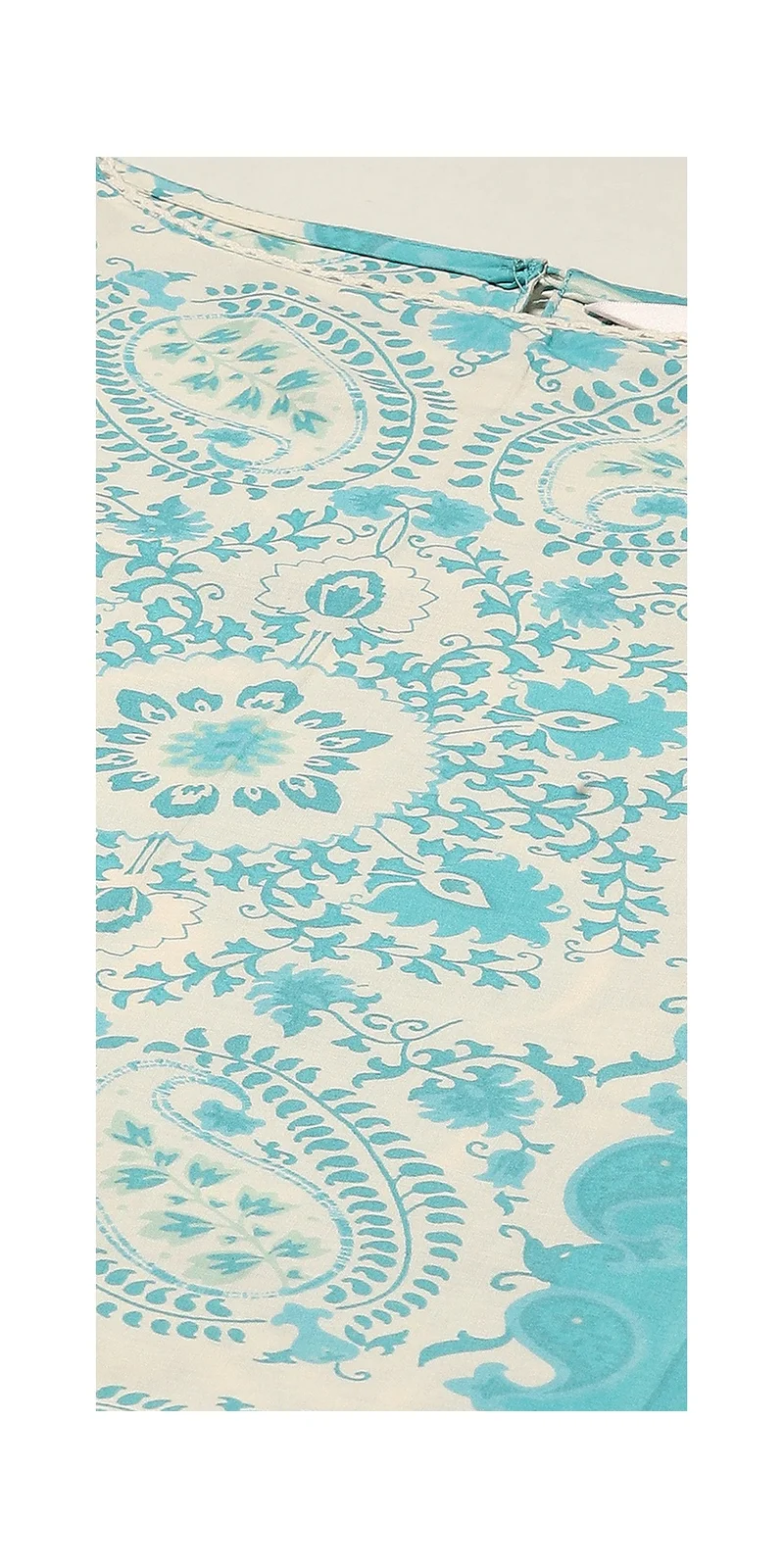 Biba Blue Cotton Straight Printed Kurta