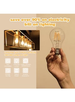 MODI G45 LED Filament Vintage Golf Ball Bulbs, 4W, E27 Base, 480 Lumens, Amber 2700K Warm White, Pack of 10  - Image 2