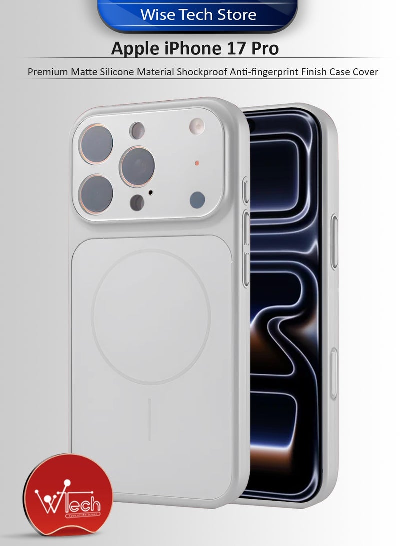 Wtech Apple iPhone 17 Pro 5G 2025 Premium Matte Silicone Material Shockproof with Anti-fingerprint Finish Case Cover (MCRPSN) - Silver - Image 1