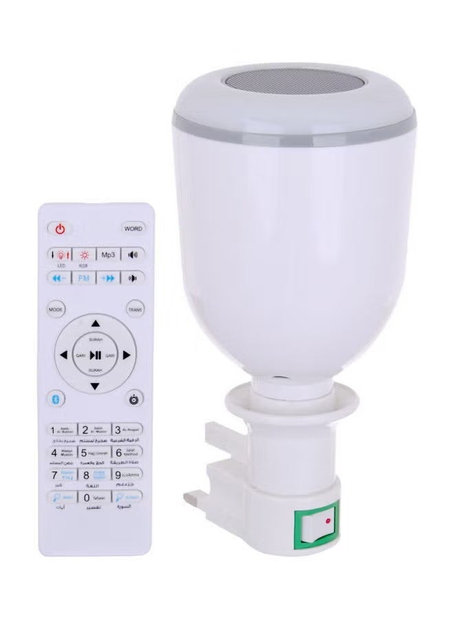 ELTRAZONE Speaker Quran with Bluetooth Pairing Feature – Portable White Quran Audio Speaker with Remote Control, Rechargeable Battery, Charging Cable Included, Preloaded Quran Recitations, Multi-Language Translations, Touch Controls for Easy Operation  - Image 4
