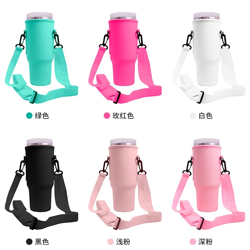 40 Oz Ice Cup Cover Color Diving Material Car Suction Cup Protective Cover Handle Ice Cup Cover Storage Bag - Image 5
