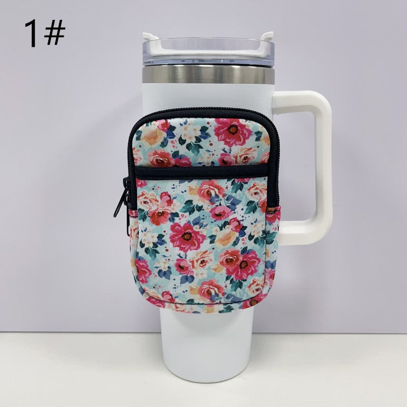 40 Oz Ice Cup Cover Color Diving Material Car Suction Cup Protective Cover Handle Ice Cup Cover Storage Bag - Image 1
