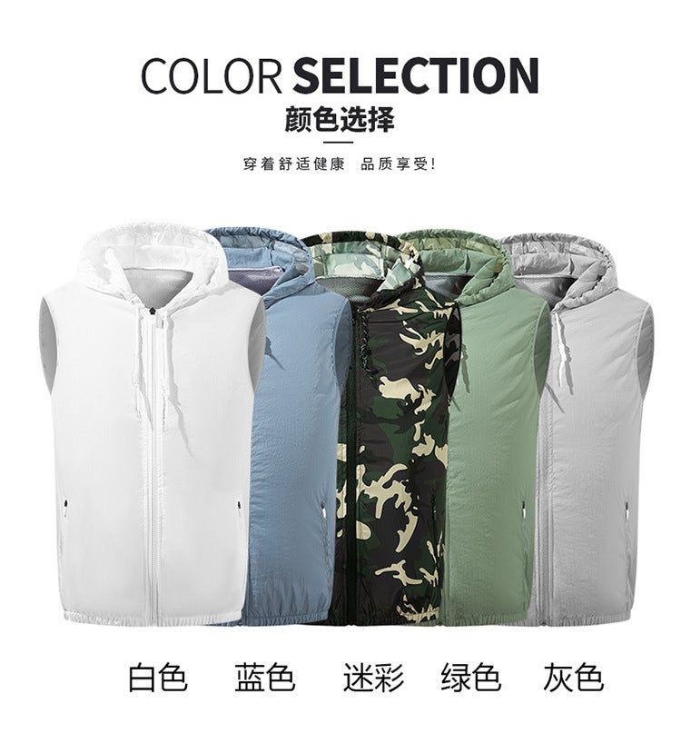 Leisure Cooling Refrigeration Air Conditioning Clothing Usb With Electric Fan Sun Protection Vest Work Clothes - Image 2