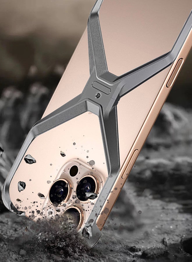 CATANES ( for iPhone 16 Pro Max ) Case X Shape Anti-Fall Bare Phone Case,Cool Design Luxury Metal Shockproof Anti-Scratch Slim Borderless Case - Image 3