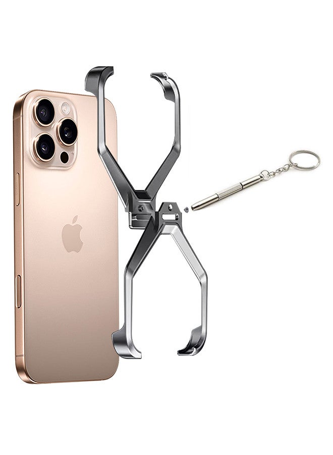 CATANES ( for iPhone 16 Pro Max ) Case X Shape Anti-Fall Bare Phone Case,Cool Design Luxury Metal Shockproof Anti-Scratch Slim Borderless Case - Image 2