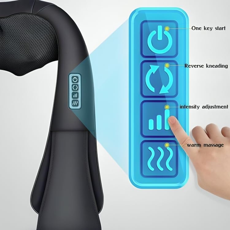 VOGMAX Back Neck Shoulder Massager with Heat, Deep Tissue 3D Pinch Pressure Massage for Muscle Pain Relief, Office Chair, Car & Home Use Black - Image 5