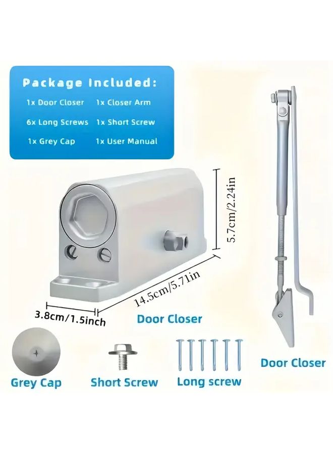 Black Hydraulic Door Closer Lightweight Metal for Fire Doors Building Hardware - Image 3
