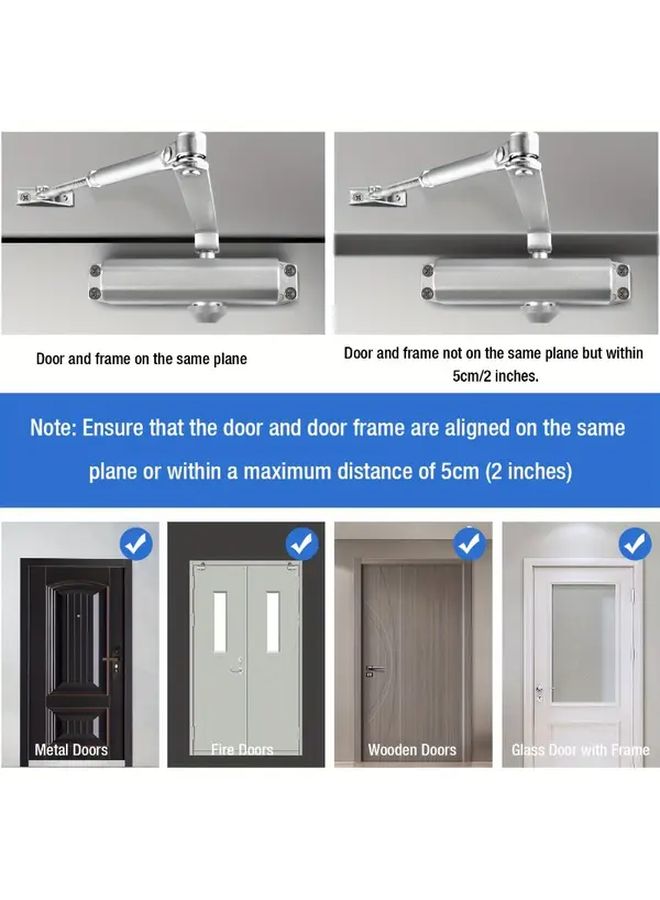 Black Hydraulic Door Closer Lightweight Metal for Fire Doors Building Hardware - Image 5
