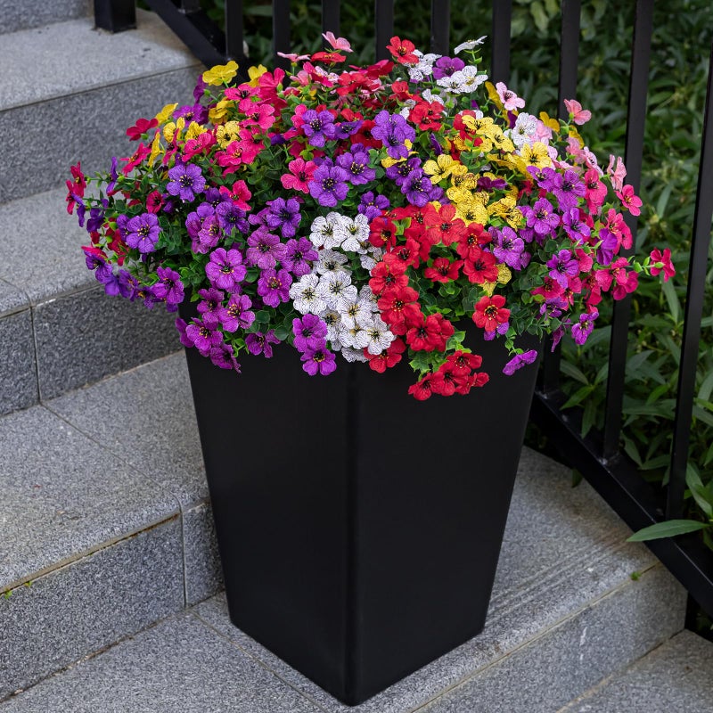 Lnoicy 20 Bundles Artificial Flowers for Outdoor Fake Plants for Spring Decoration,Faux Eucalyptus Flowers for Planter UV Resistant Lifelike for Home Porch Gardenï¼ˆ7 Colorï¼‰ - Image 3