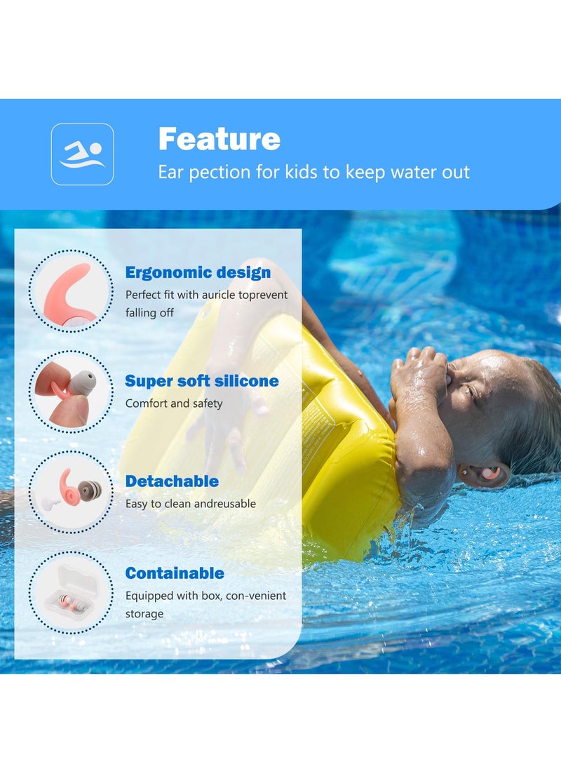 SYOSI Kids Swimming Earplugs, 3 Pairs Silicone Children'S Swimming Earplugs, Reusable Children'S Swimming Earplugs For Swimming/Surfing/Diving, Recommended For 4-12 Years Olds And Small Ear Teen  - Image 4