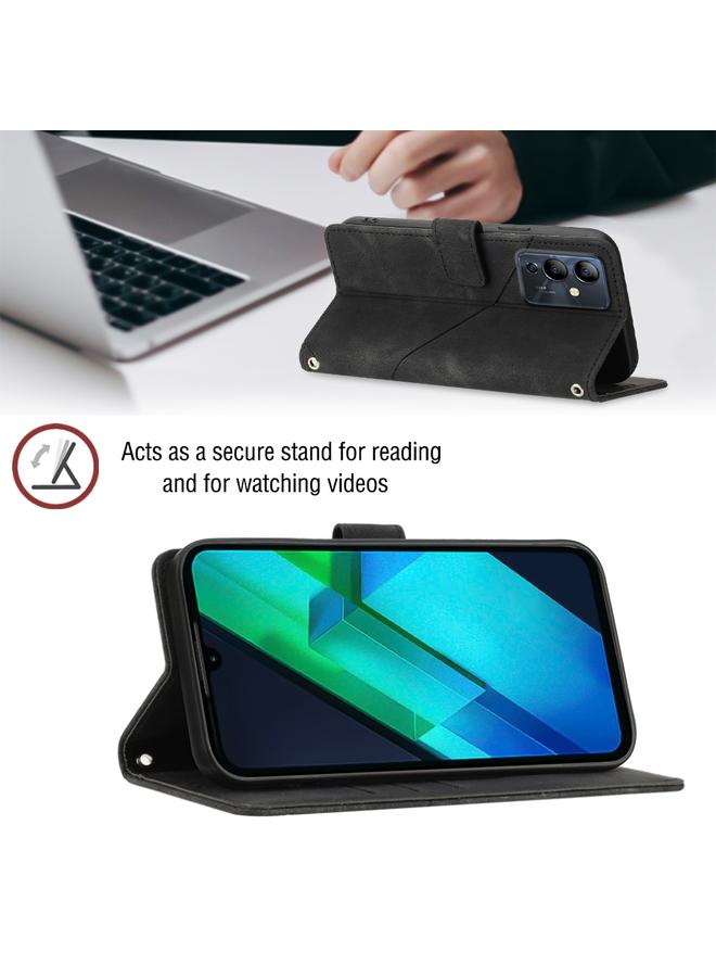 Zaboon Case For Infinix Note 12i X6819 Skin-feel Embossed Leather Phone Case - Image 5