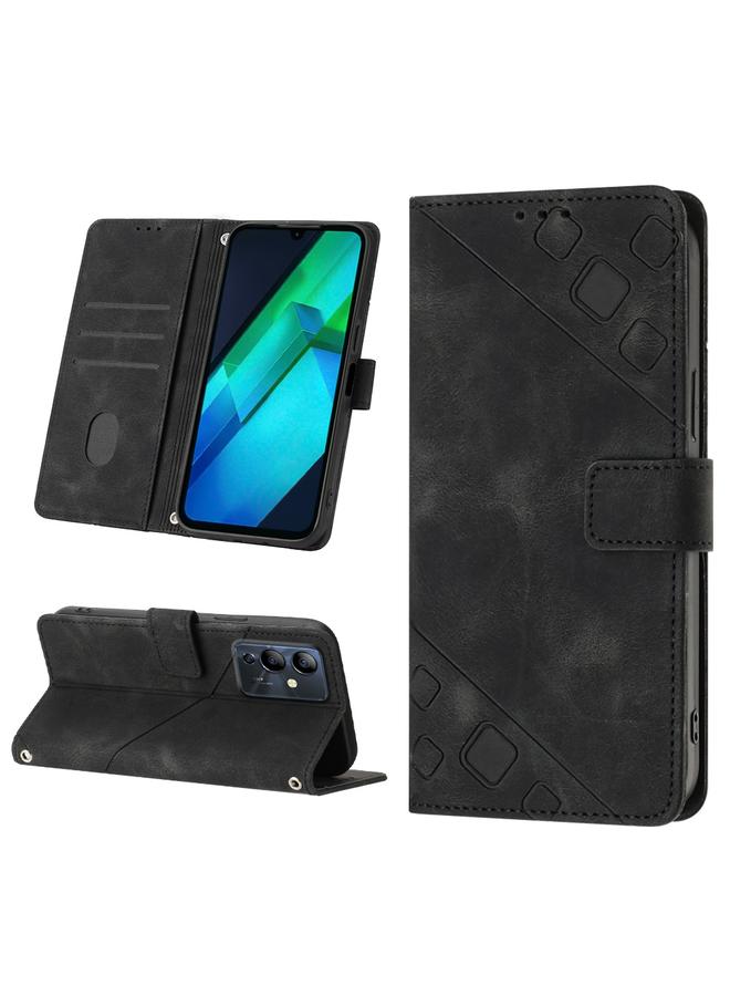 Zaboon Case For Infinix Note 12i X6819 Skin-feel Embossed Leather Phone Case - Image 1