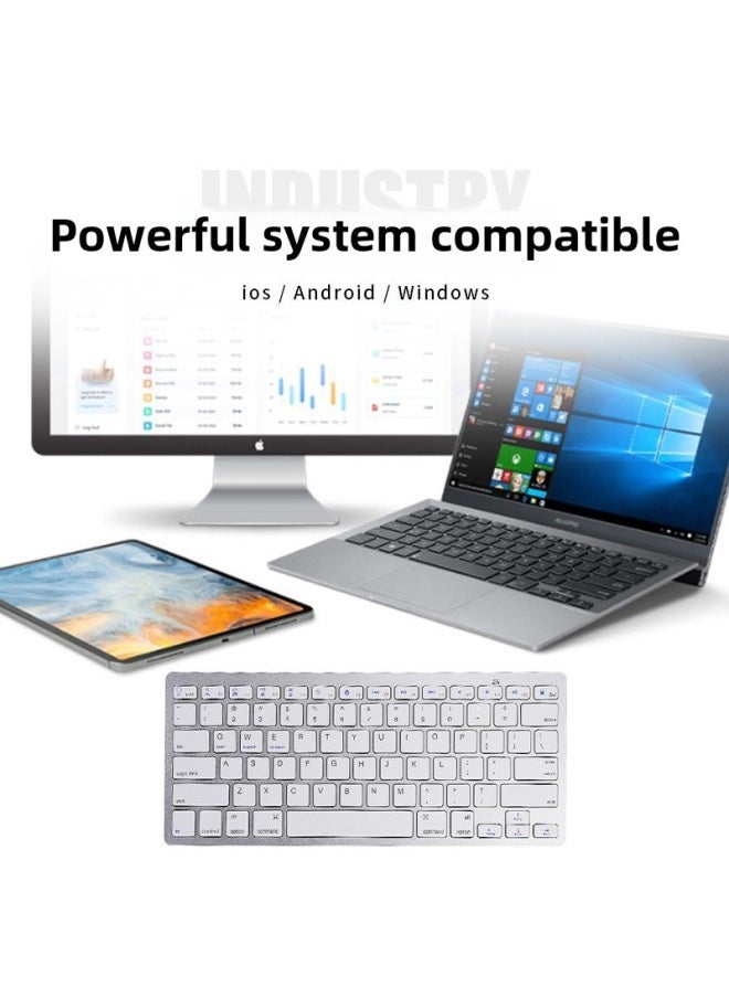 Generic - Bluetooth Keyboard Is Suitable For Ipad Mobile Phone Tablet Computer, Taiwan Phonetic Notation, Spain, Korea, Thailand, Japan And Other Languages-Color:White-Regular-English - Image 1