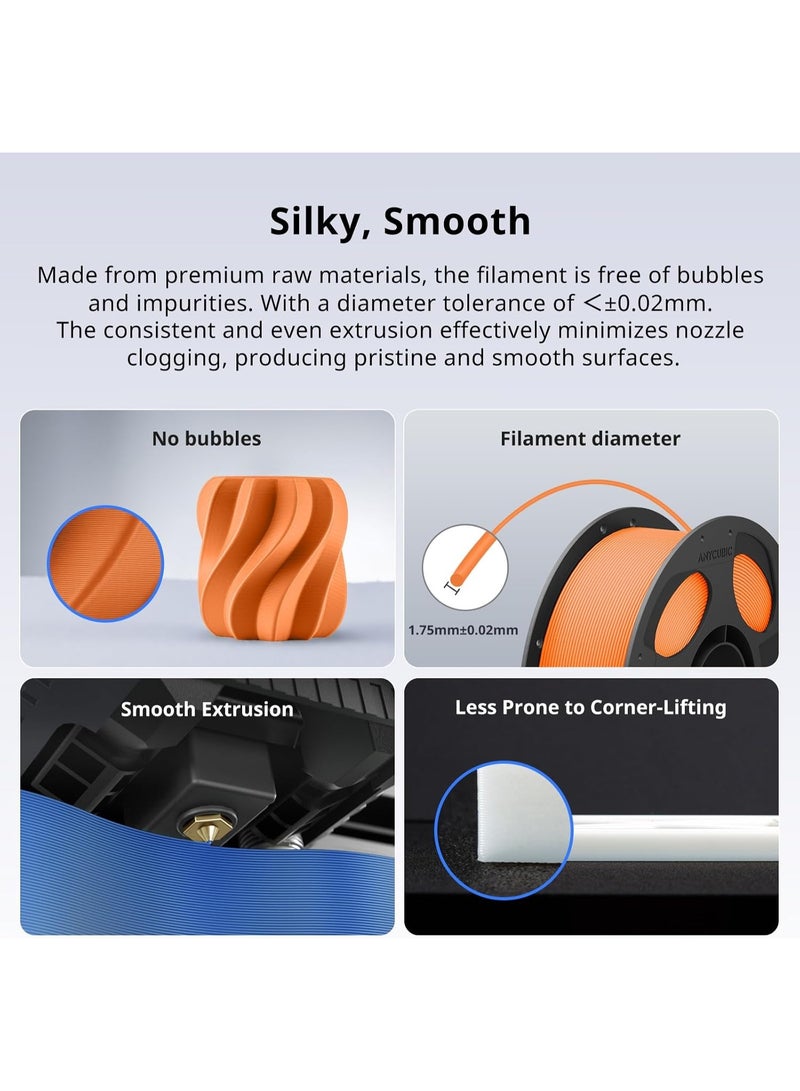 Anycubic PLA+ Filament 1.75mm 1KG – Double Toughness 3D Printer Filament, Bending Modulus 3980±360MPa, Clog-Resistant Smooth Extrusion ±0.02mm Accuracy, Eco-Friendly High Strength PLA+ for FDM Printers - Image 4