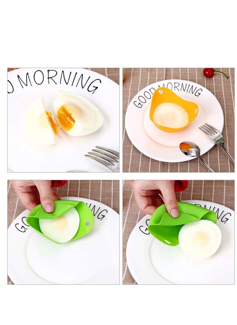 Generic - Silicone Egg Poachers Set of 4 for Perfect Poached Eggs Microwave Safe Non Stick Egg Cooking Pods in 4 Colors - Image 1