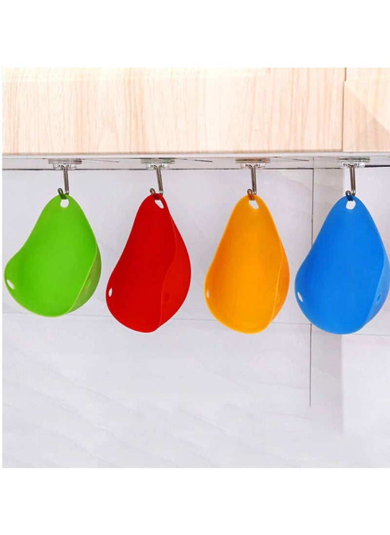 Generic - Silicone Egg Poachers Set of 4 for Perfect Poached Eggs Microwave Safe Non Stick Egg Cooking Pods in 4 Colors - Image 1
