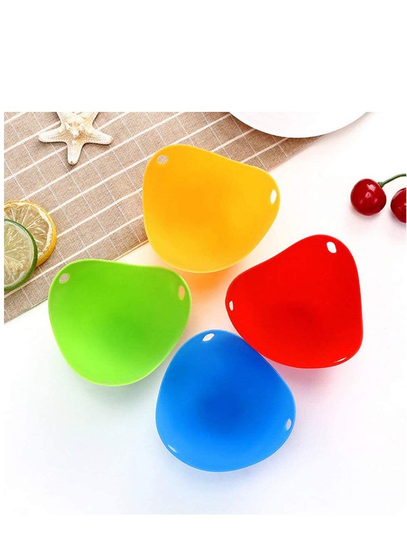 Generic - Silicone Egg Poachers Set of 4 for Perfect Poached Eggs Microwave Safe Non Stick Egg Cooking Pods in 4 Colors - Image 1