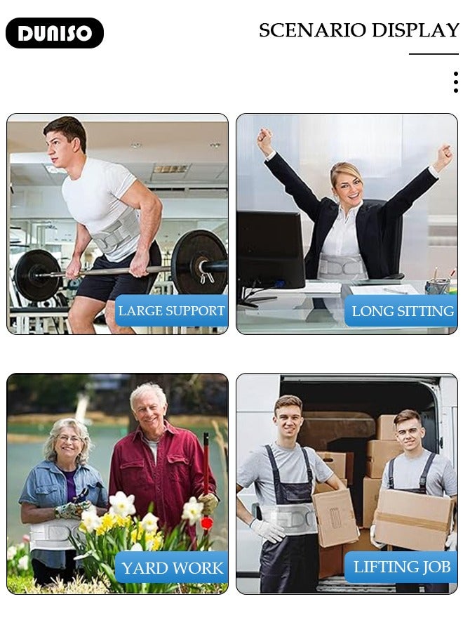 حزام دعم أسفل الظهر القابل للتعديل، حزام دعم الخصر لتخفيف آلام أسفل الظهر، تصميم مريح، دعامة ظهر قابلة للتنفس للرجال والنساء، مثالي للقرص المنزلق، عرق النسا، الجنف - Image 3
