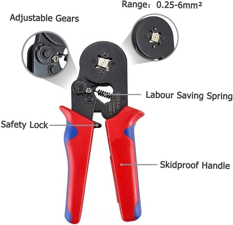 NityaEcommerce Ferrule Crimping Tool Selfadjustable Ratchet Pliers Crimpers AWG23702510mm - Image 3