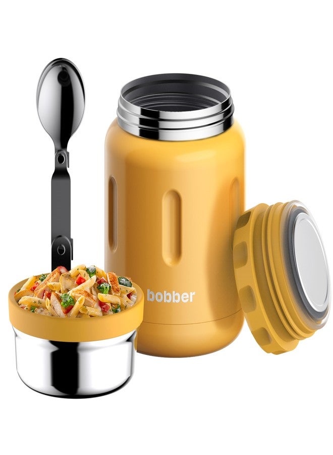 BOBBER Jerrycan - 24 Oz Insulated Stainless Steel Thermo Food Jar With Extra-Wide Mouth, Built-in Spoon and Bowl - Keeps Hot for 14 Hours and Cold for 20 Hours (Ginger Tonic) - Image 1