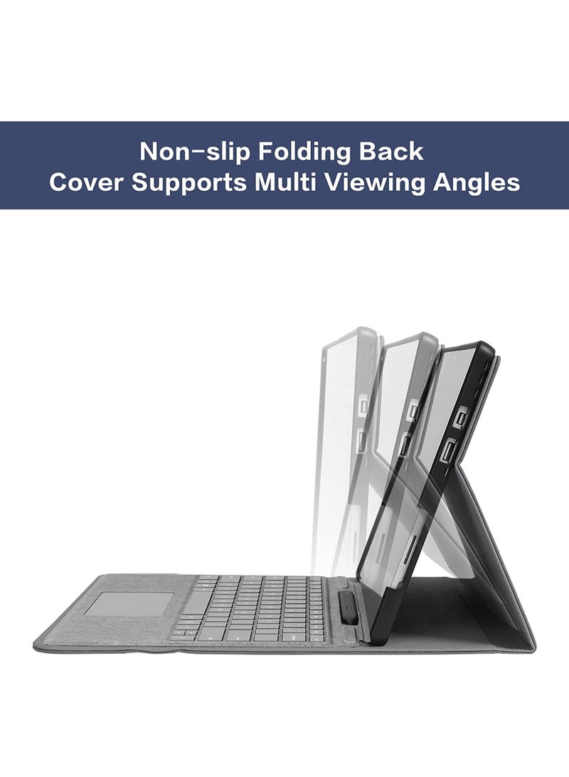 KASTWAVE SYOSI Slim Shell Cover Tablet Sleeve, Case Compatible with Surface Pro 7 Plus/Pro 7/Pro 6/Pro 5/Pro 4 12.3 inch, with Small Bag Multi Viewing Angles Compatible with Type Cover Keyboard, Slate Gray  - Image 4