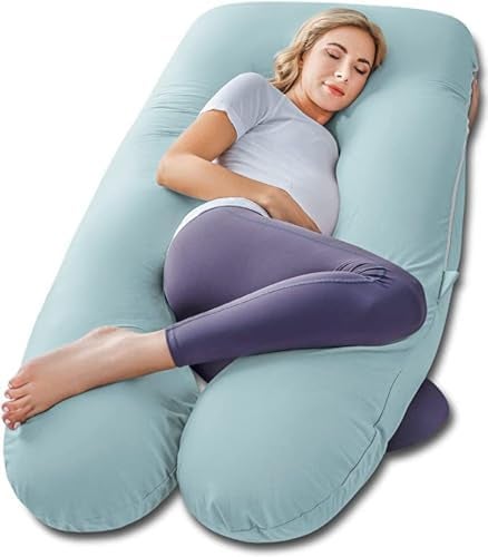 Kwality Dreams Kwality Dreams Premium Maternity Pillow for Pregnant Women Full Body U Shape Pregnancy Pillow for Back Pain Washable Cotton Cover Relieves Pain Nursing Mom Clearance Color Sky Blue - Image 1