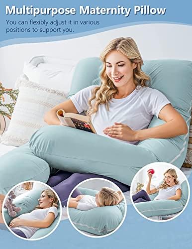 Kwality Dreams Kwality Dreams Premium Maternity Pillow for Pregnant Women Full Body U Shape Pregnancy Pillow for Back Pain Washable Cotton Cover Relieves Pain Nursing Mom Clearance Color Sky Blue - Image 2