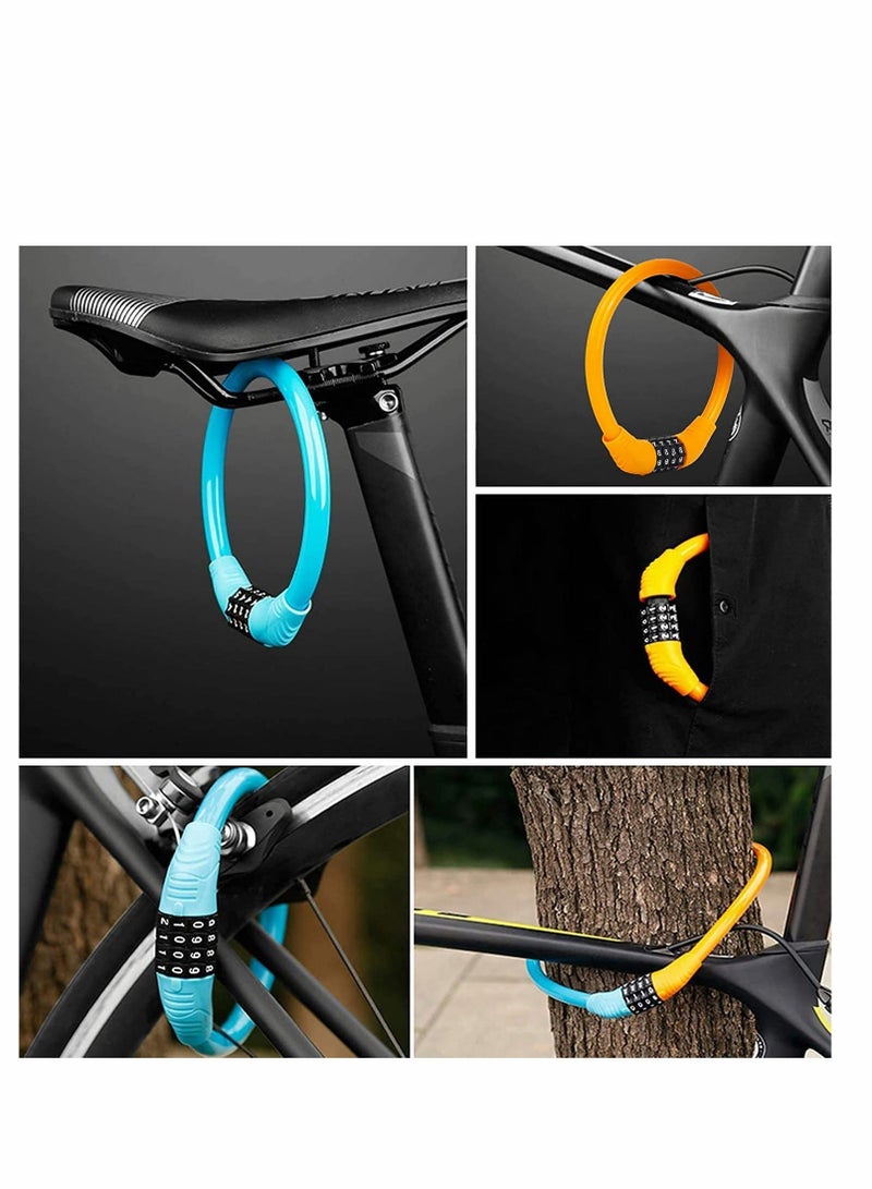 2 Pcs Bike Lock, Combinable Bike Locks High Security with 4 Digit for Anti Theft, Portable Bicycle Lock Combination for Motorcycle Mountain Bike - Image 3