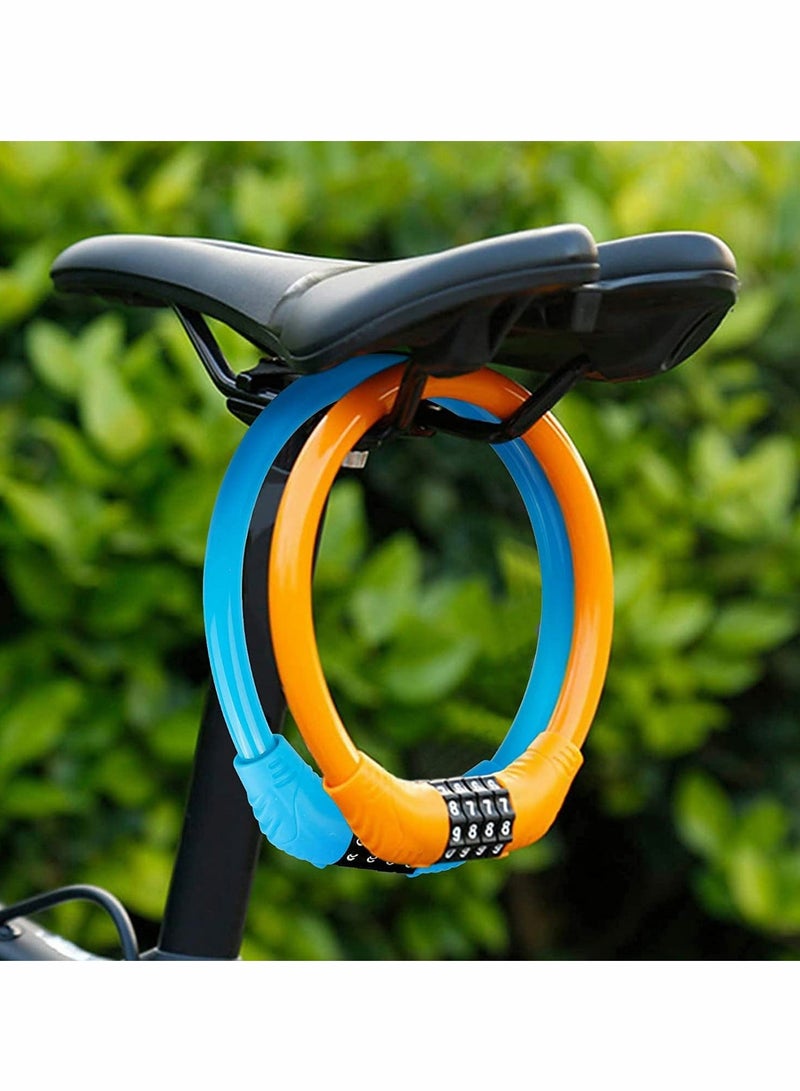 2 Pcs Bike Lock, Combinable Bike Locks High Security with 4 Digit for Anti Theft, Portable Bicycle Lock Combination for Motorcycle Mountain Bike - Image 2