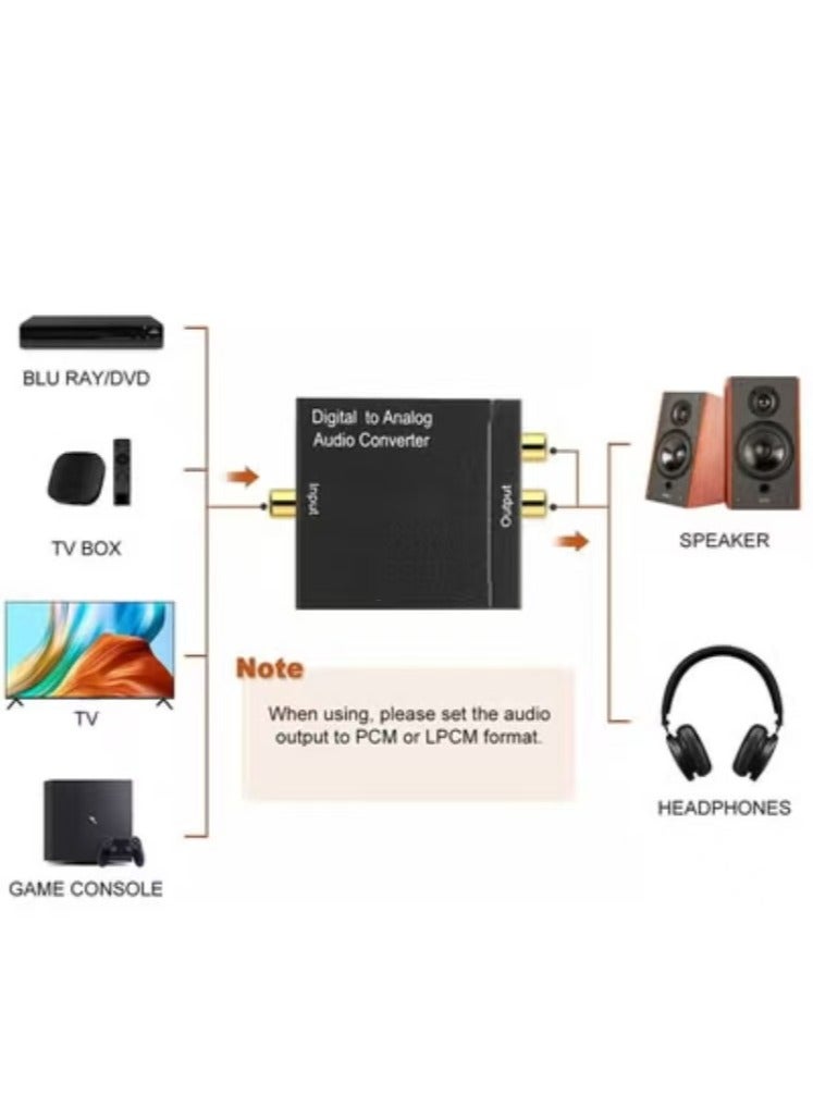 Captaintech Digital To Analog Audio Converter Adapter Dac Spdif Optical To L/R Rca Adapter To Jack  - Image 4