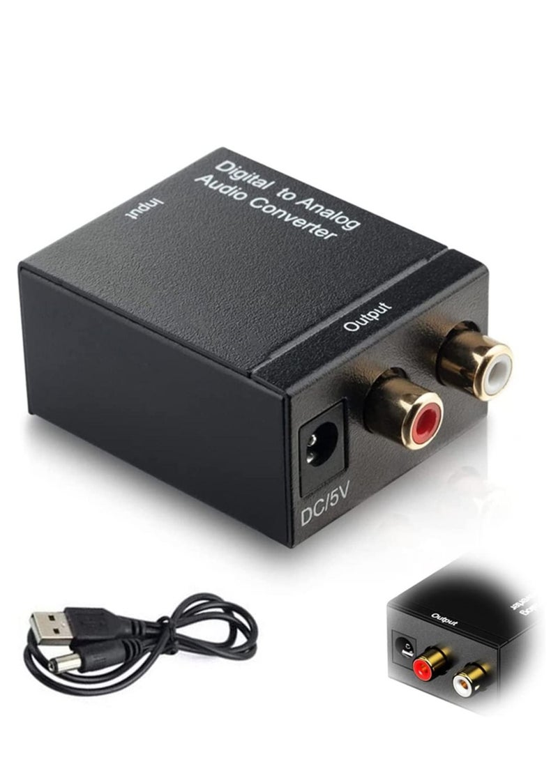 Captaintech Digital To Analog Audio Converter Adapter Dac Spdif Optical To L/R Rca Adapter To Jack  - Image 1