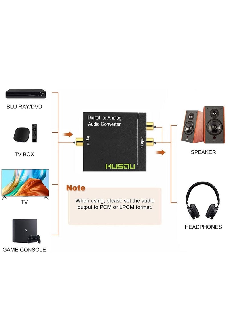 Captaintech Digital To Analog Audio Converter Adapter Dac Spdif Optical To L/R Rca Adapter To Jack  - Image 4