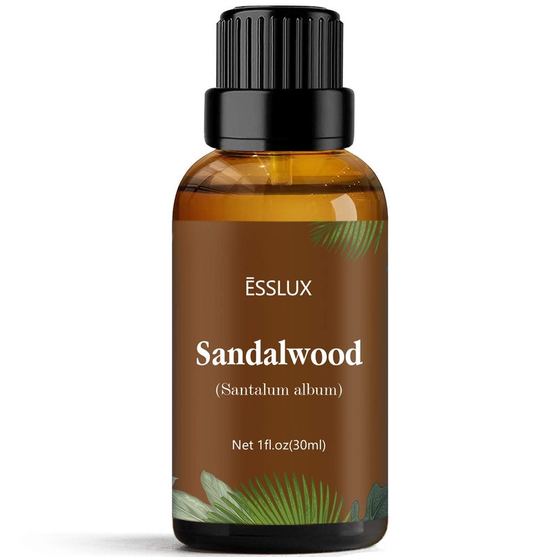 ESSLUX Sandalwood Essential Oil, ESSLUX Aromatherapy Essential Oils for Diffuser, Massage, Incense, Candle Making, Perfume, 30 ml - Image 1