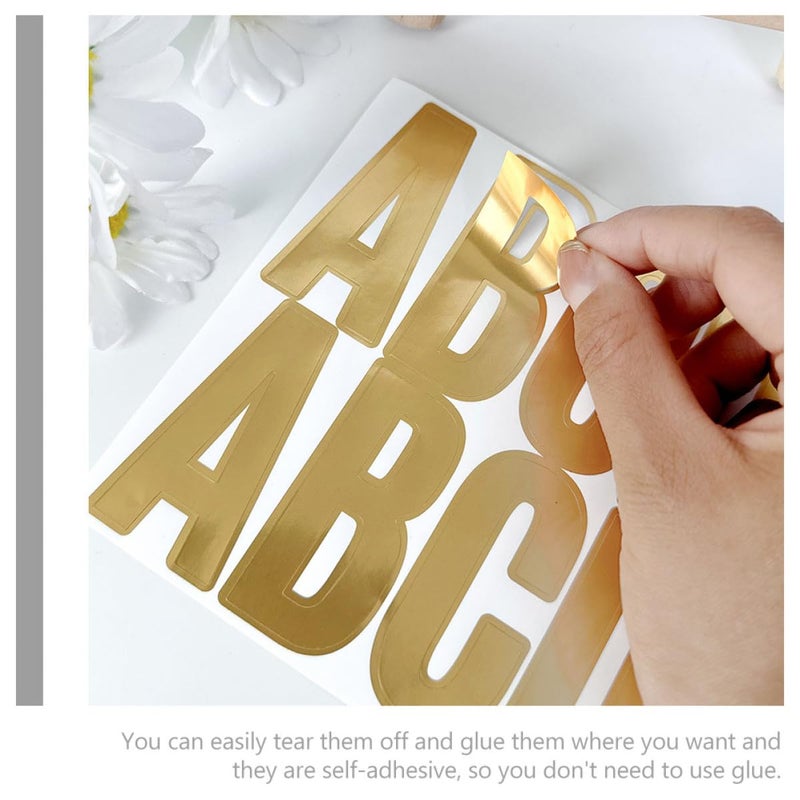 Self Adhesive Alphabet Letter Stickers 12Pcs Foil Decals for DIY Crafts Home Office Decor - Image 3