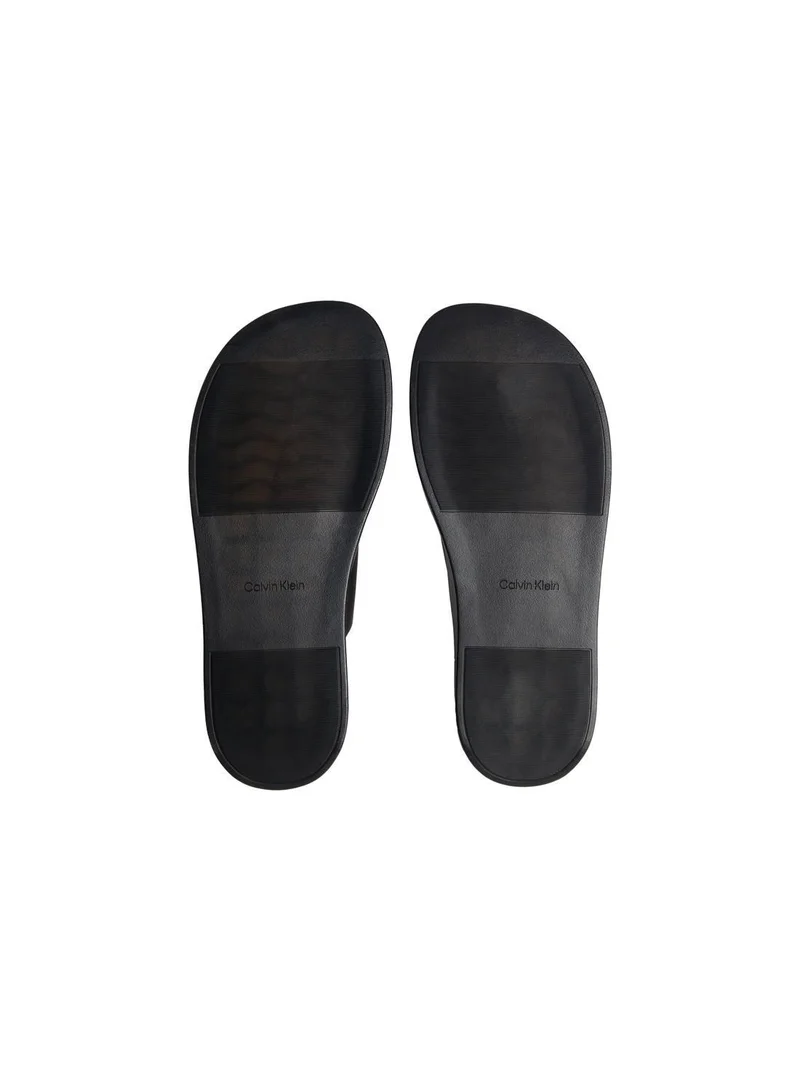 CALVIN KLEIN Triple Black Leather Double Strap Sandals for Men | Best Price UAE