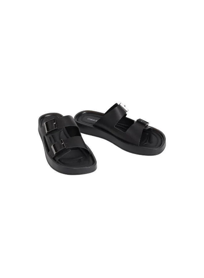 Calvin Klein Leather Double Strap Sandals