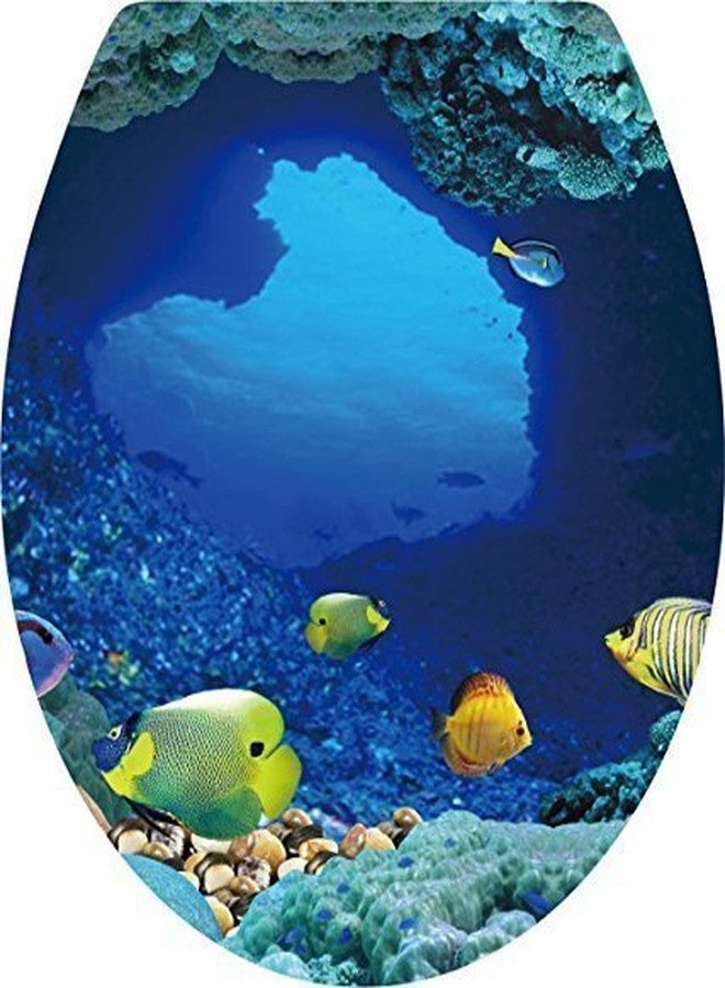 BooDecal Ocean Series Undersea Wall Decals Tropical Fish Toilet Lid Cover Stickers for Bathroom Seat Waterfroof Peel and Stick Decals 12 inches x 15 inches - Image 1