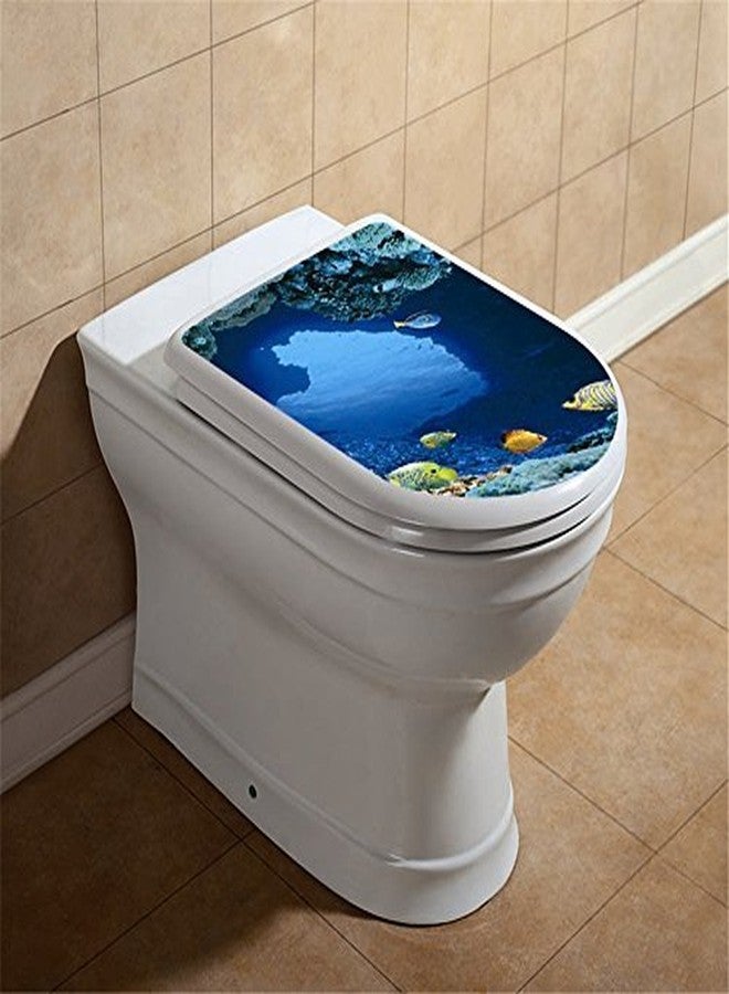 BooDecal Ocean Series Undersea Wall Decals Tropical Fish Toilet Lid Cover Stickers for Bathroom Seat Waterfroof Peel and Stick Decals 12 inches x 15 inches - Image 4