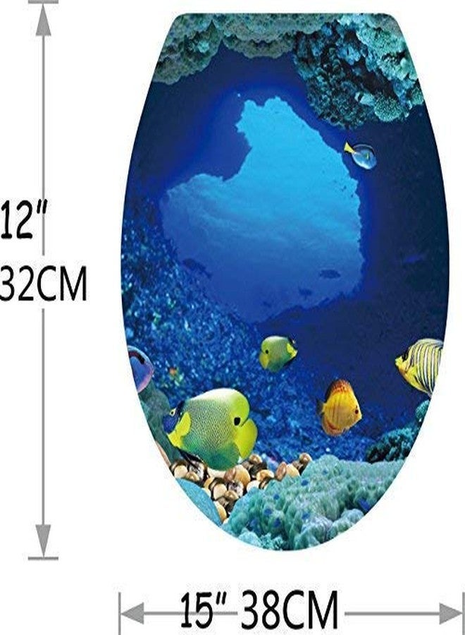 BooDecal Ocean Series Undersea Wall Decals Tropical Fish Toilet Lid Cover Stickers for Bathroom Seat Waterfroof Peel and Stick Decals 12 inches x 15 inches - Image 5