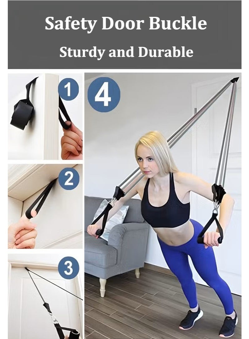 150 lbs Resistance Bands Set with Handles Exercise Bands for Women and Men with Door Anchor, Foot Straps, Carry Bag, Workout Bands for Arm Training, Heavy Resistance Training, Body Shape ,Yoga, Gradient Gray - Image 4