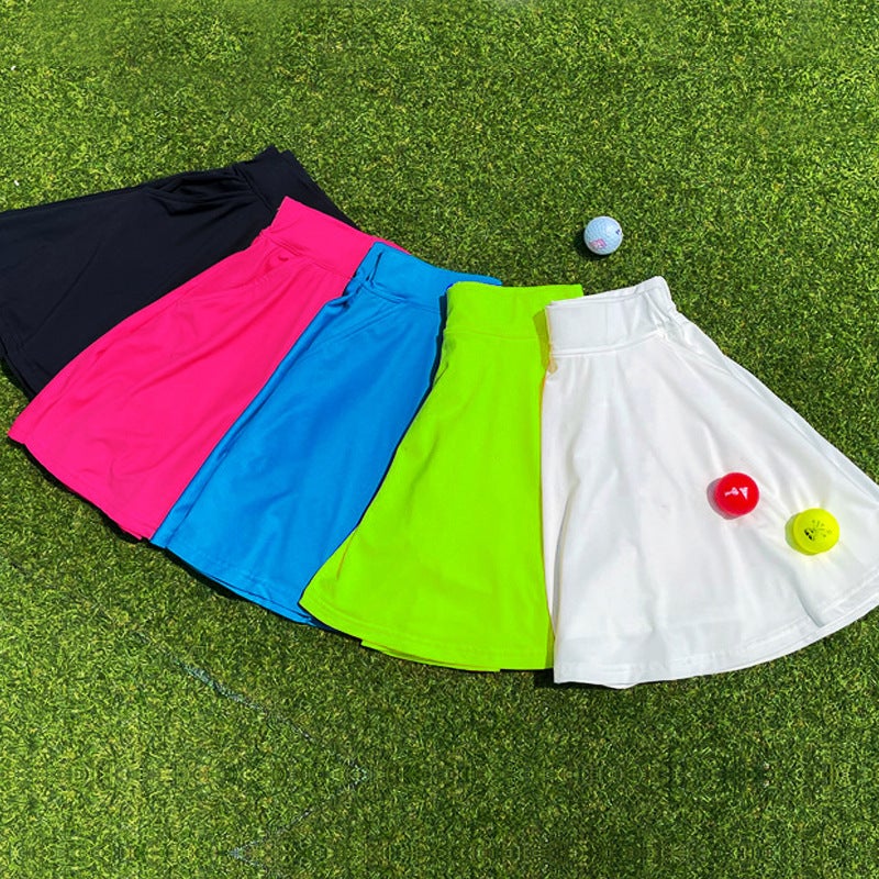 Solid Color Multicolor Single Pleated Half-Length Swim Skirt Conservative Anti-Glare Slim Matching Bikini High Waist Belly Covering Bottom - Image 2