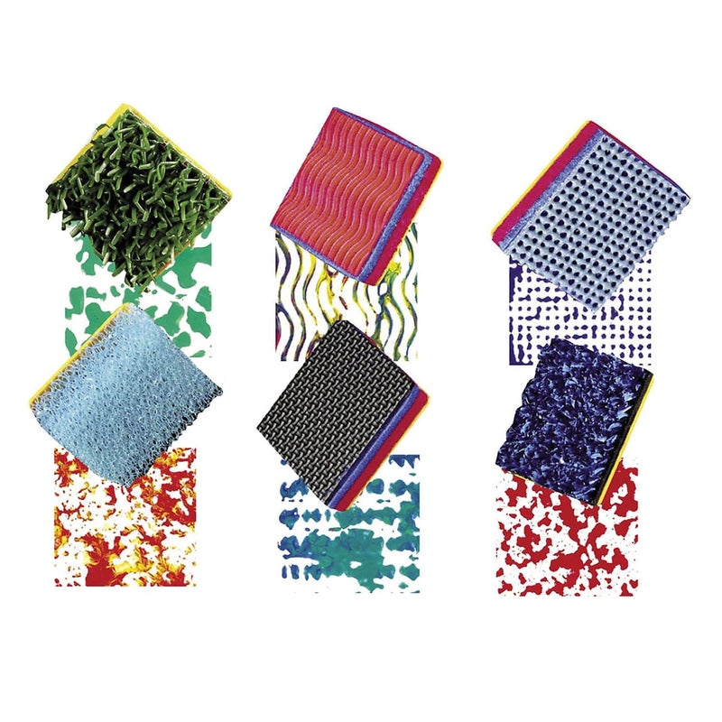 READY 2 LEARN Textured Stampers - Set of 6 - Art Tools for Kids - 3D Tools for Backgrounds, Borders and DIY Projects - Image 2